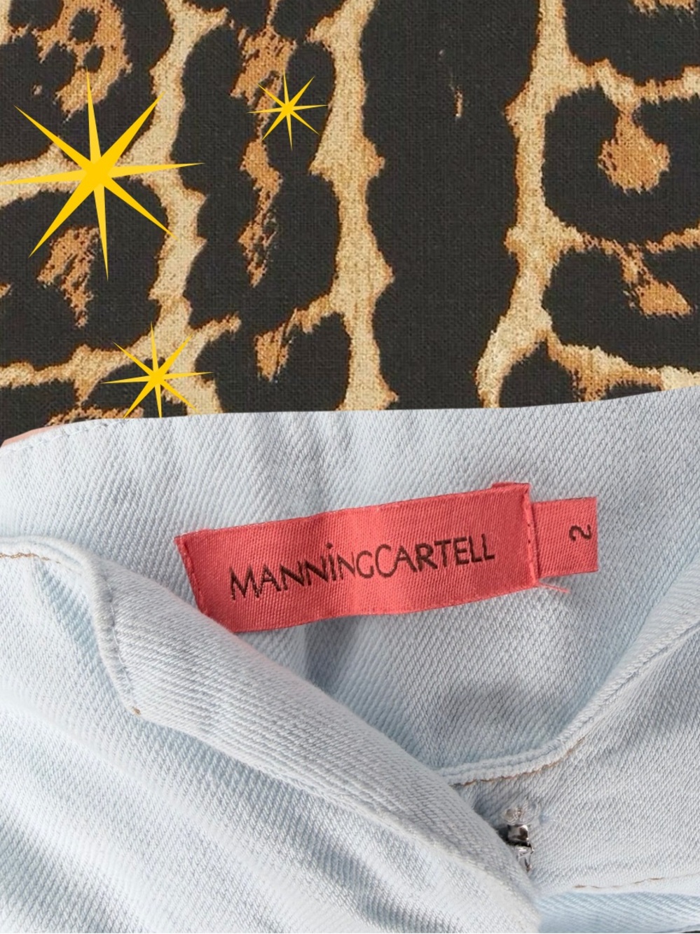 MANNING CARTELL | Light Wash Paperbag Waist Wide Leg Pants | Like New Size 2 - Picture 5 of 5